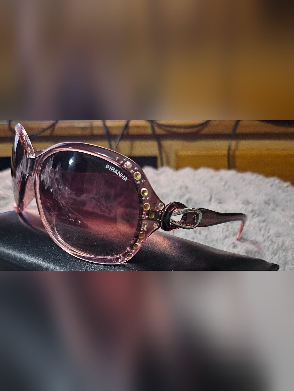 Pirahna Womens Designer Oval Sunglasses With Gemstones